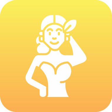 kız simgesi, vektör illüstrasyonu