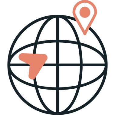 konum pin simgesi, konum simgesi, vektör illüstrasyonu