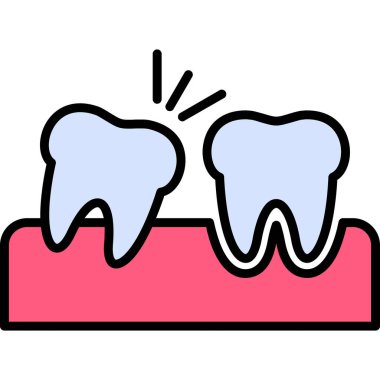 Diş simgesi, vektör illüstrasyonu