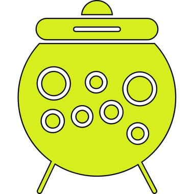 Yeşil çay demliği, illüstrasyon, vektör, beyaz arka planda..