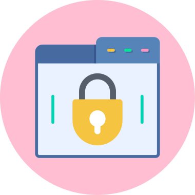 Kilit. Web simgesi basit illüstrasyon