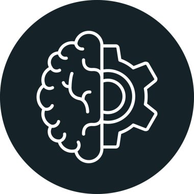 Beyin. Web simgesi basit illüstrasyon