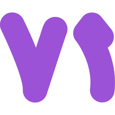 Alfabe harfi y, vektör illüstrasyonu.