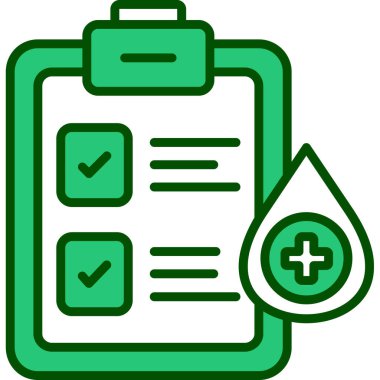 tıbbi kontrol listesi simgesi, vektör illüstrasyonu