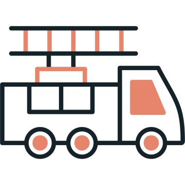 dağıtım aracı vektör çizgisi tasarımı, düzenlenebilir vuruş