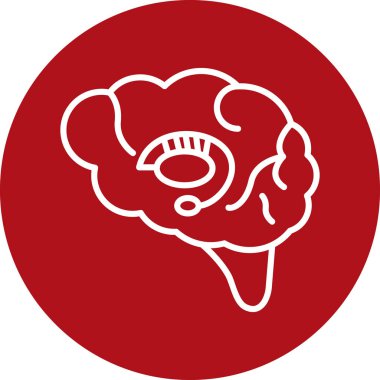 Beyin. Web simgesi vektör illüstrasyonu