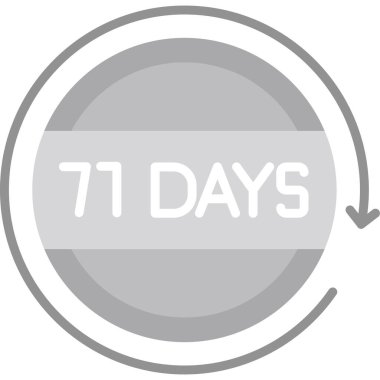 Modayı takip eden düz stil tasarımında 7 gün simgesi. beyaz arkaplanda izole edilmiş gün simgesi.