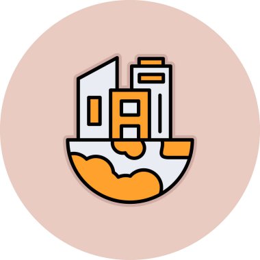 şehir binası ikon vektör illüstrasyonu