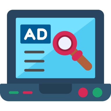 reklam reklam pazarlama simgesi doldurulmuş ana hatları biçiminde