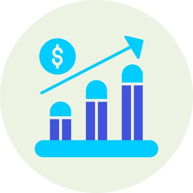 İş büyüme düz vektör simgesi