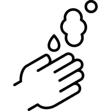 El yıkama ikonu ana hatları vektörü. el temizliği