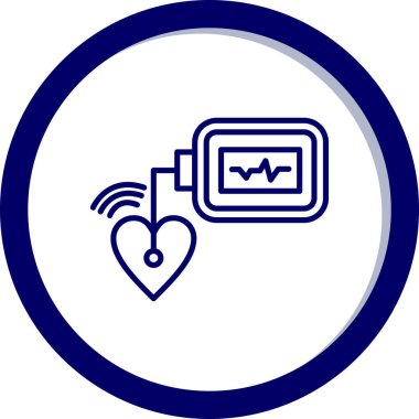 kalp ile kardiyogram, vektör çizimi basit tasarım