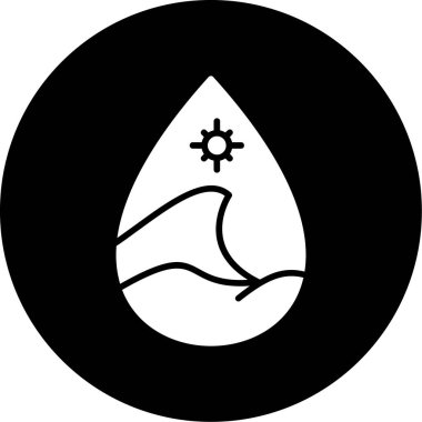 su damlası ikon vektör illüstrasyonu