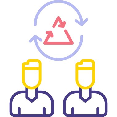 Geri dönüşüm simgesi. Web için basit bir geri dönüşüm vektör simgesi çizimi