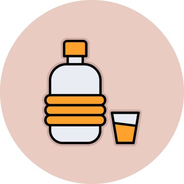 Bir şişe su ikonu vektör çizimi tasarımı