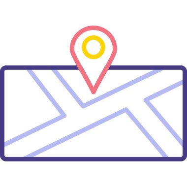 konum haritası simgesi, vektör illüstrasyonu