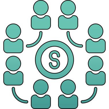 grup insanlarının düz tasarım simgesi