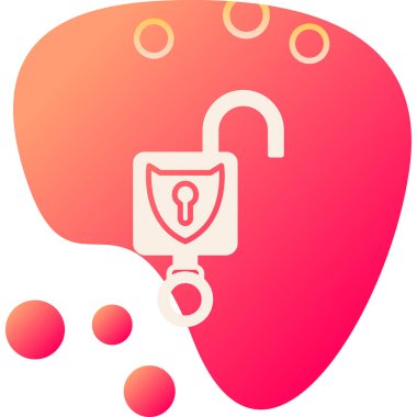 Kilit ikonlu kalp. Basit resimleme