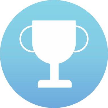 ödül kupa simgesi yumuşak mavi arkaplanda izole edilmiş modada düz stil