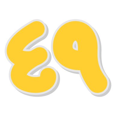 Sarı arkaplanda bir alfabe harfi.