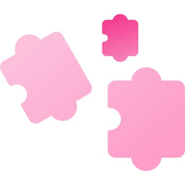 Beyaz arka planda pembe yapboz parçaları. vektör illüstrasyonu