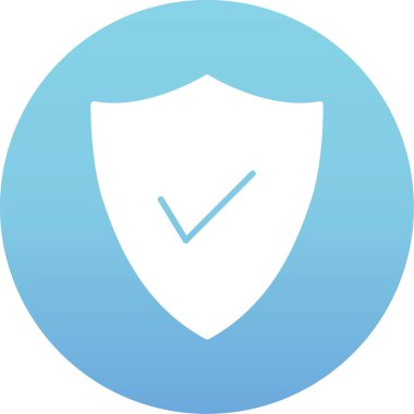 Kalkan düz mavi vektör simgesi dekoru