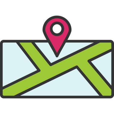 harita simgesi vektör illüstrasyonu