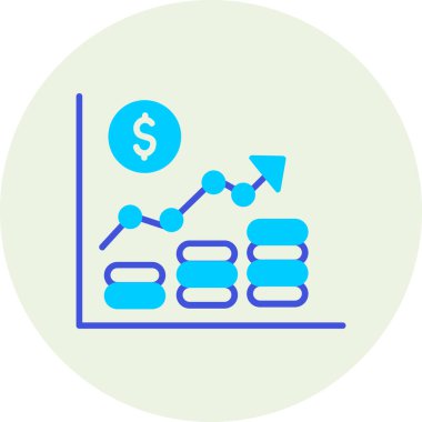 iş grafiği düz simgesi, vektör, illüstrasyon