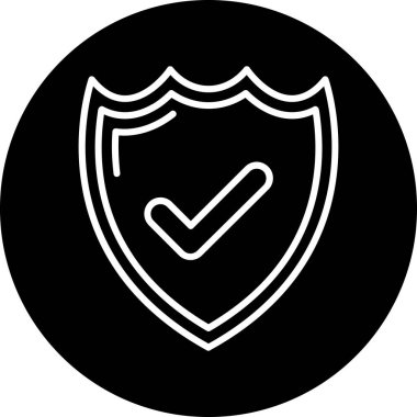 Kalkan simgesinin vektör illüstrasyonu