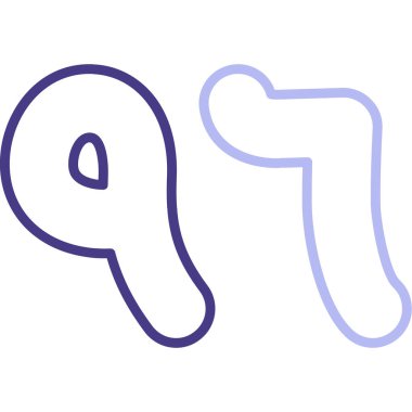 Alfabe harfleri. El çizimi ile yapılmış bir harf.