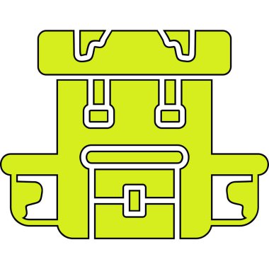 Yeşil ve sarı ikonun vektör illüstrasyonu