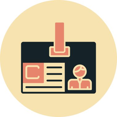 Kimlik kartı. Web simgesi basit illüstrasyon