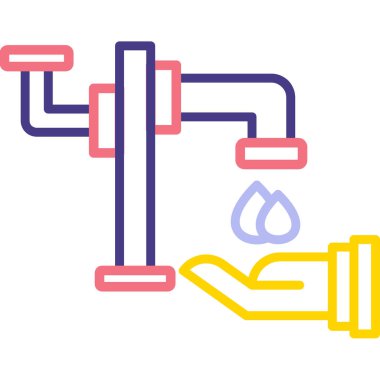 Su musluğu vektör simgesi. Çizim. arkaplanda vektör simgesi.