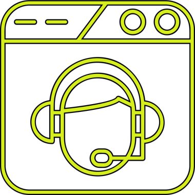 vektör kulaklık simgesi, basit tasarım, illüstrasyon