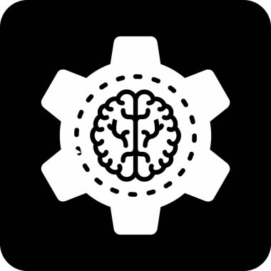 Beyaz arkaplanda beyin simgesi izole edildi