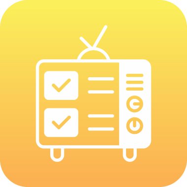 Radyosu olan izole bir televizyon ikonunun çizimi