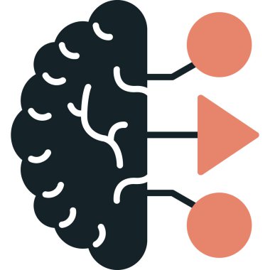 Beyin. Web simgesi basit tasarım