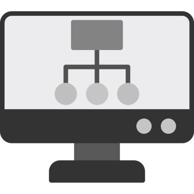 Monitör. Web simgesi basit illüstrasyon