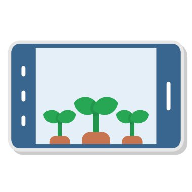 Beyaz arka planda çiçekli akıllı telefon