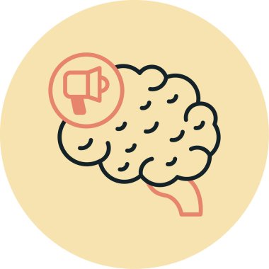 Beyin. Web simgesi basit illüstrasyon