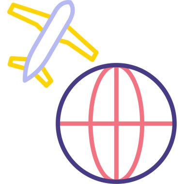 uçak ikonu vektör illüstrasyonu