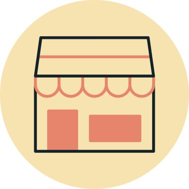 Dükkan. Web simgesi basit illüstrasyon