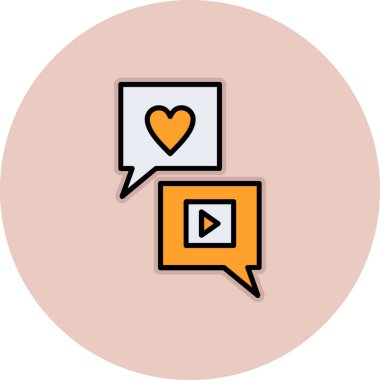 Video sohbet vektör simgesi