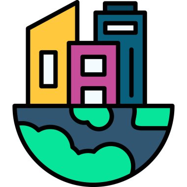 Bina. Web simgesi basit illüstrasyon