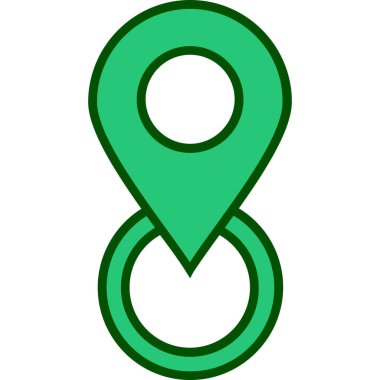 map pin location icon in filled outline style