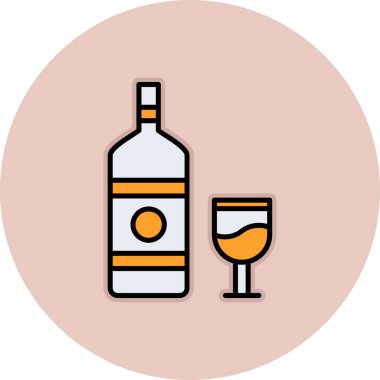 İçki ikonlu şarap bardağı.