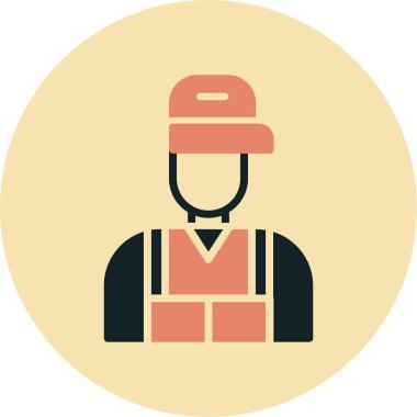 İşçi avatar adam simgesi rozet tarzı