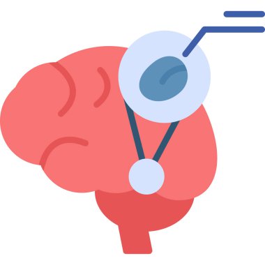 Beyin. Web simgesi basit illüstrasyon