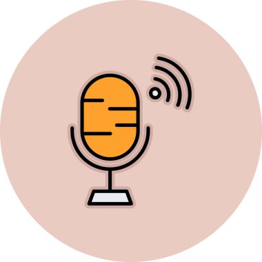 mikrofon vektör simgesi modern illüstrasyon