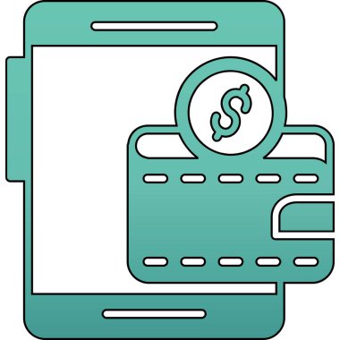 Para simgesi, vektör çizim